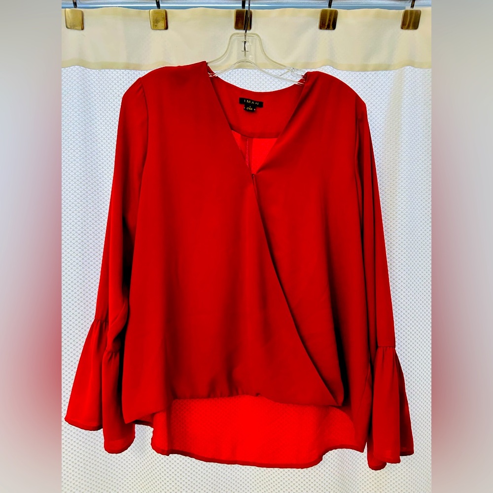 IMAN Red Blouse, very elegant / flattering